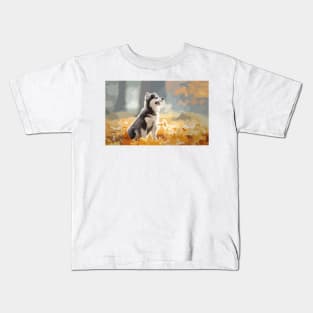 Siberian Husky Digital Painting Kids T-Shirt